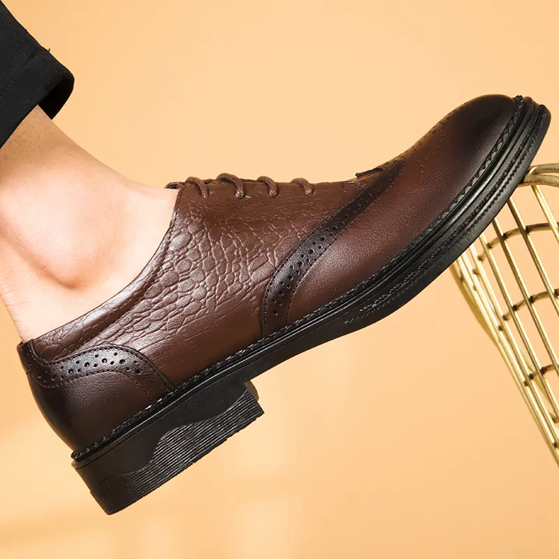 Dunnu Men's Casual Shoes Men Low Top Brown-6