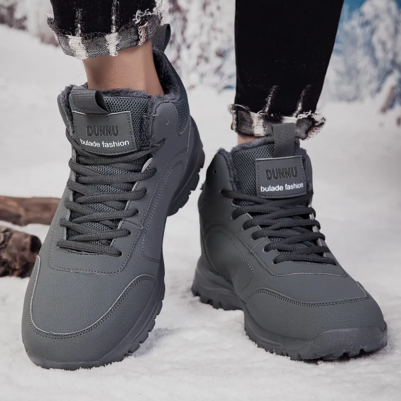 Dunnu Thermal Abrasion Resistant Slip Resistant High Top Casual Shoes Men's-19