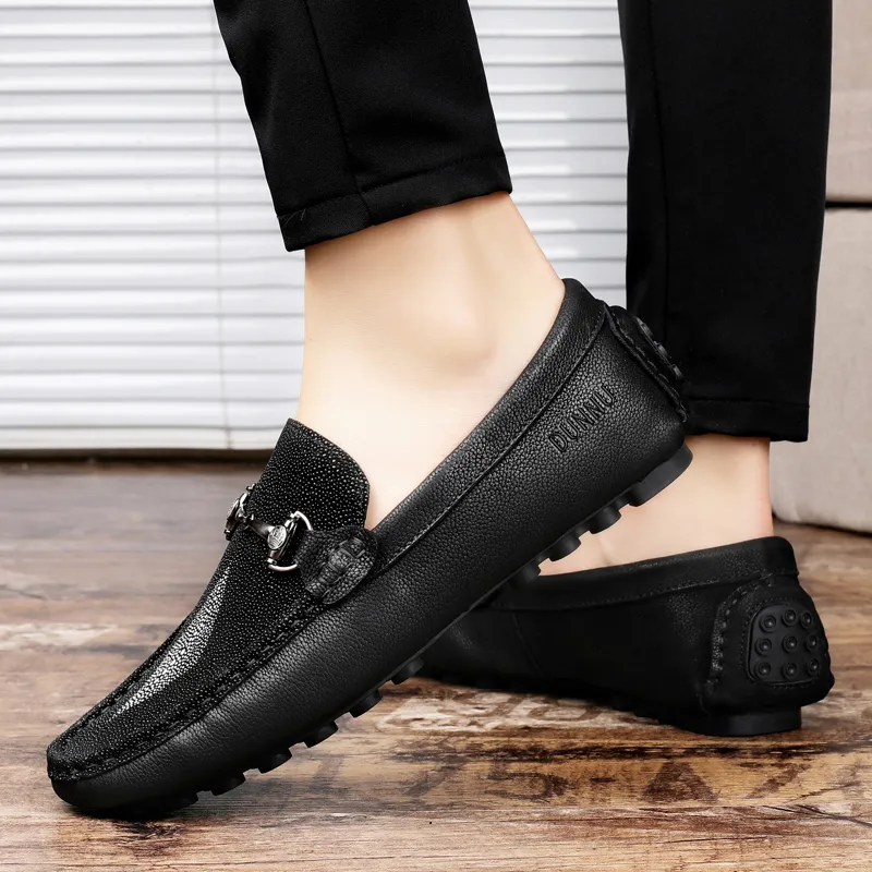Dunnu Gommino Loafers Men's Black-3