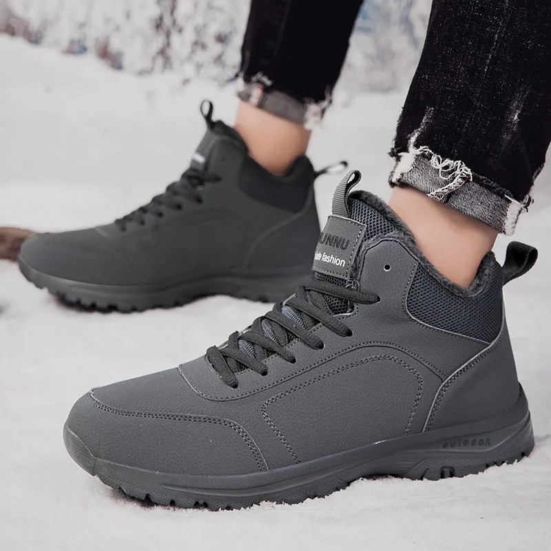 Dunnu Thermal Abrasion Resistant Slip Resistant High Top Casual Shoes Men's-17