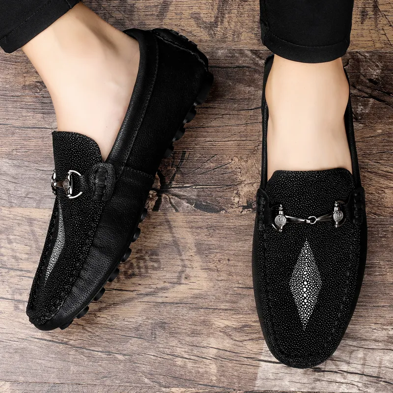 Dunnu Gommino Loafers Men's Black-5