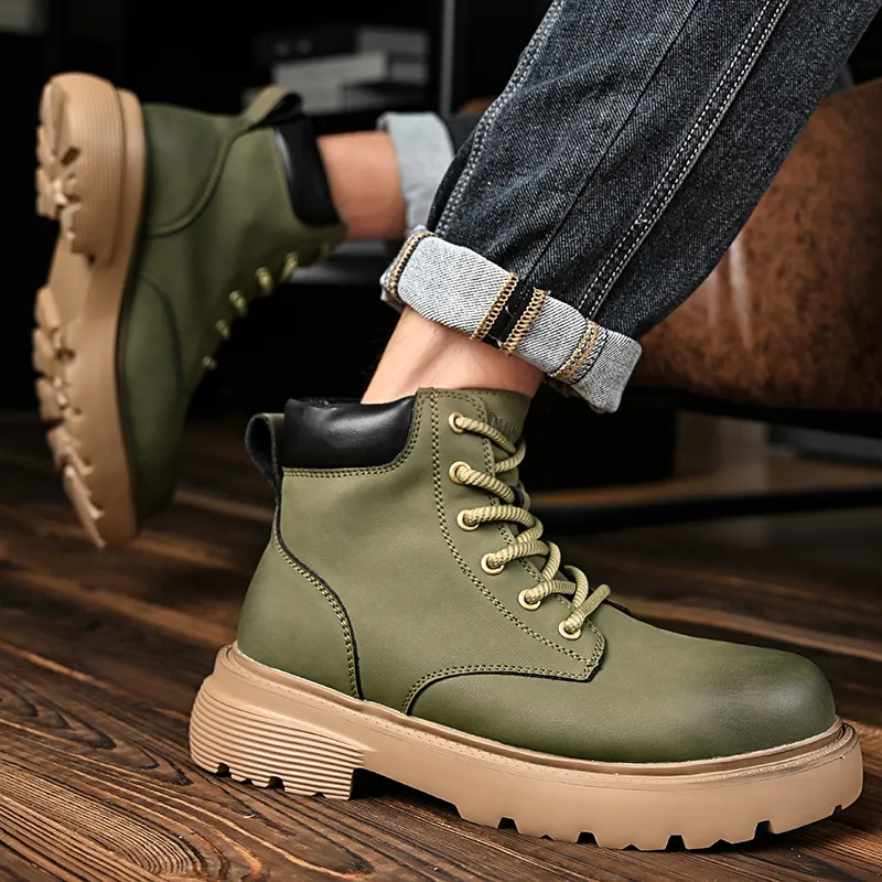 Dunnu Martin Boots Men Gold-11