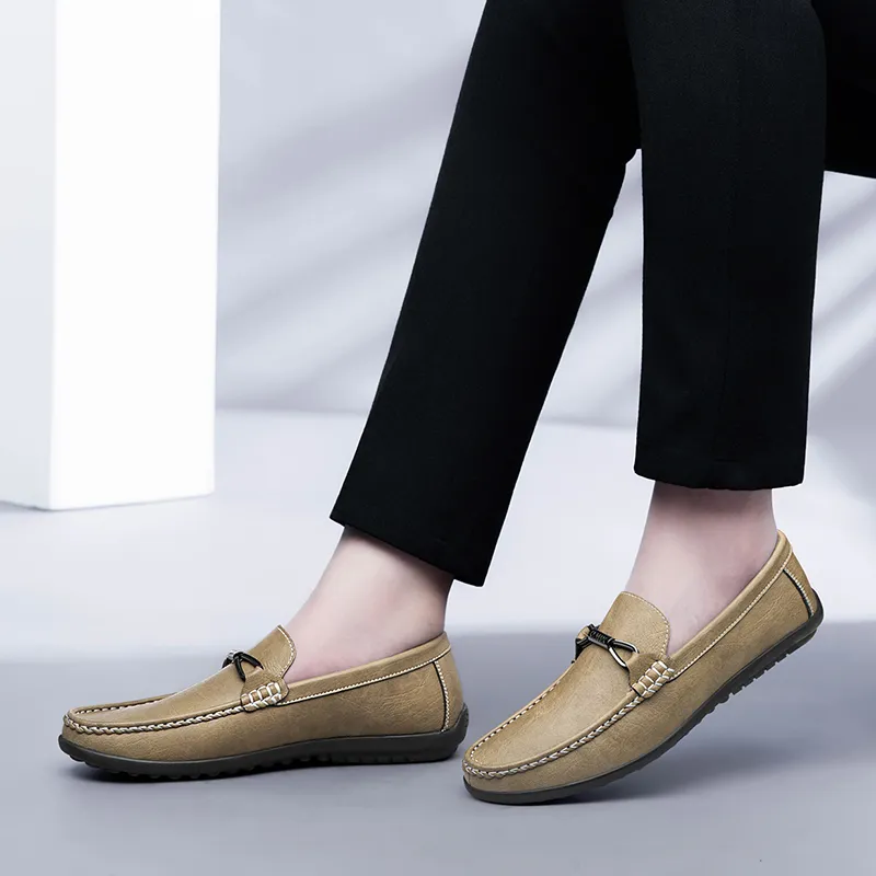 Dunnu Gommino Loafers Men Khaki-7