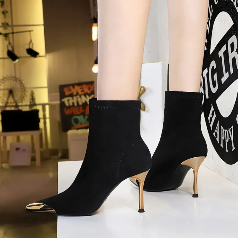 Dunnu Ankle Boots 8CM Women's Black-4