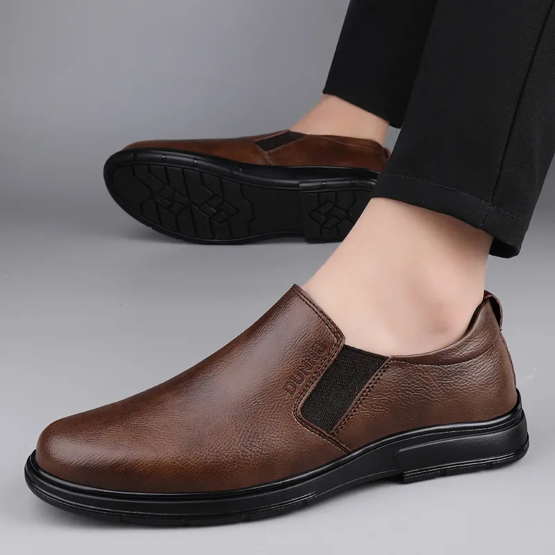 Dunnu Men's Casual Shoes Men Low Top Brown-9