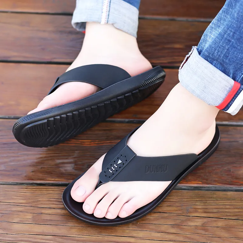 Dunnu Rubber Sole Slip Resistant Flip Flops Men's-2