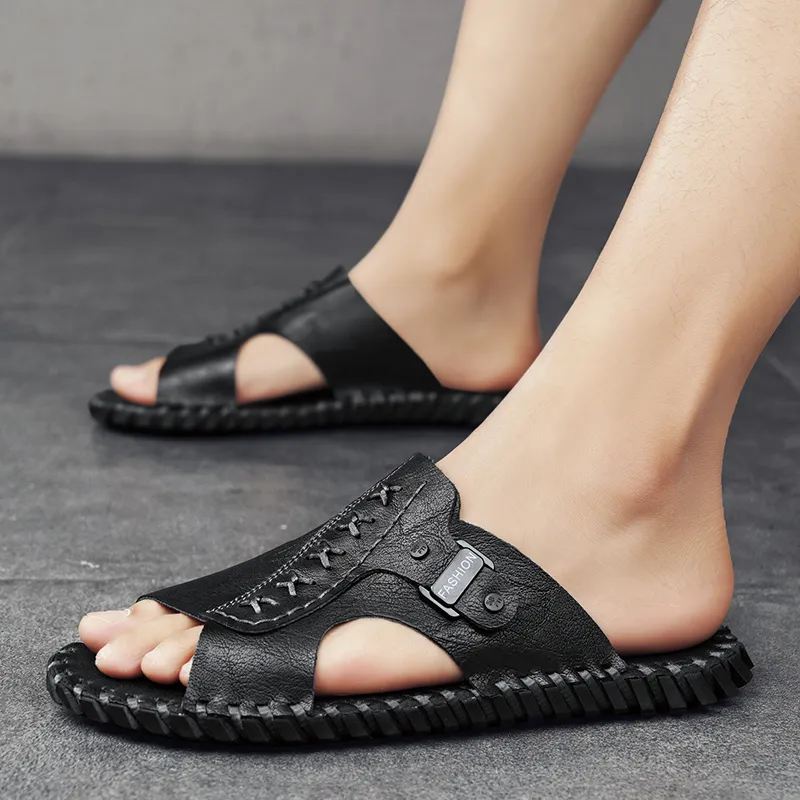 Dunnu Rubber Sole Slip Resistant Slide Slippers Men's-3