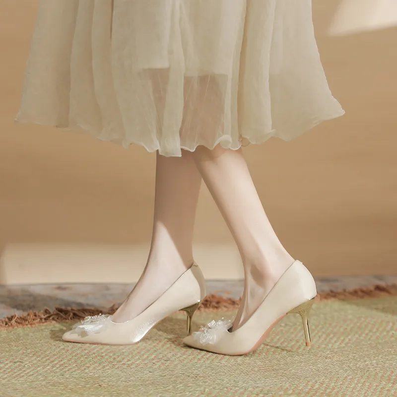 Dunnu Slim Heel High Heels 7CM Women's-5