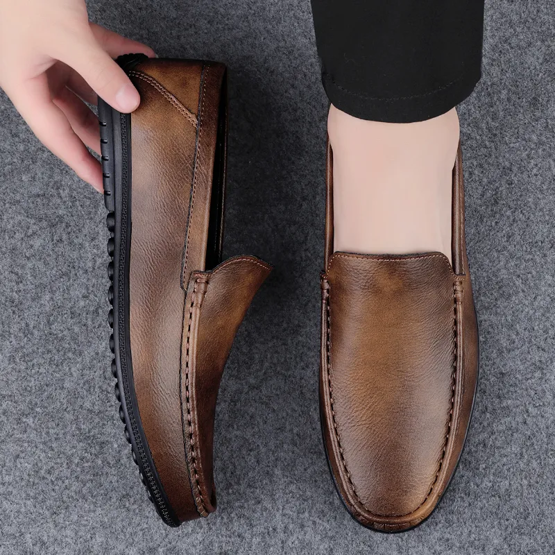 Dunnu Gommino Loafers Men Brown-7