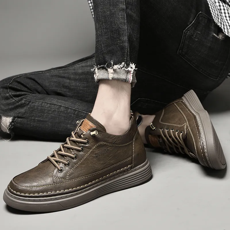 Dunnu Wear-Resistant Height Increasing Slip-Resistant Low-Top Skateboard Shoes Men's-7