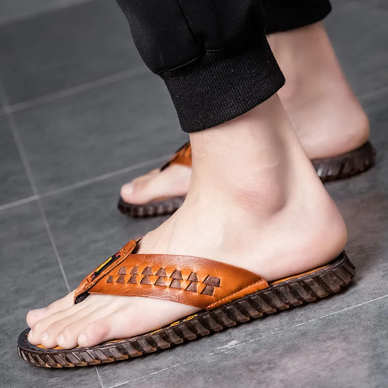 Dunnu Slip Resistant Flip Flops Men's-6
