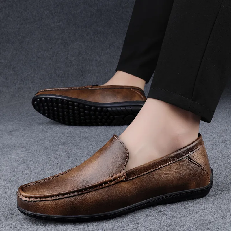 Dunnu Gommino Loafers Men Brown-6