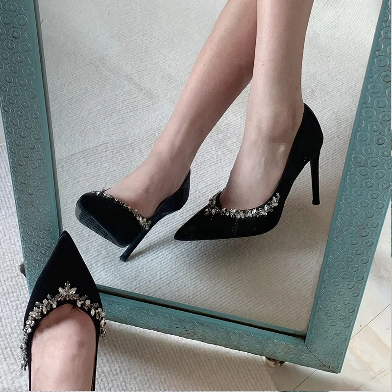Dunnu Slim Heel High Heels 10CM Women's-4