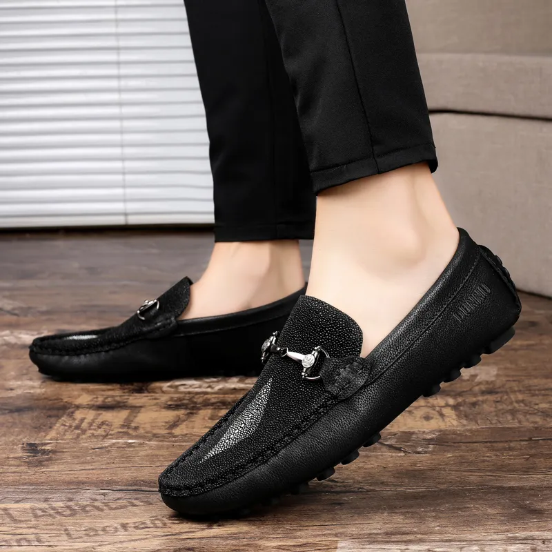 Dunnu Gommino Loafers Men's Black-4