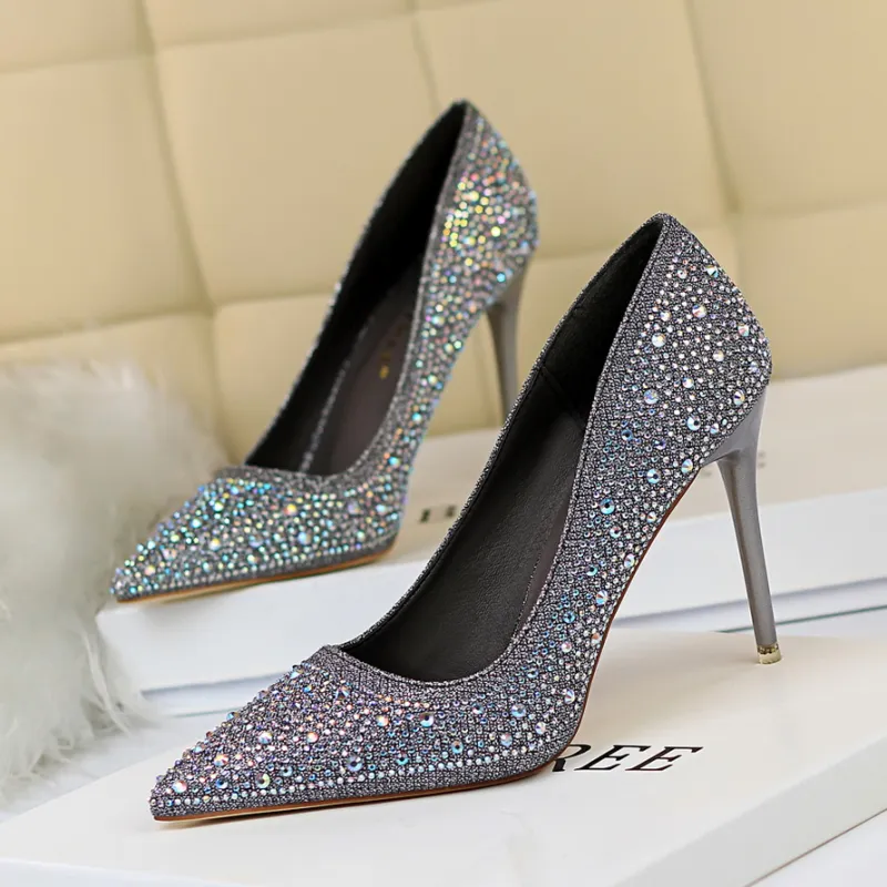 Dunnu Slim Heel High Heels 10CM Women's-5