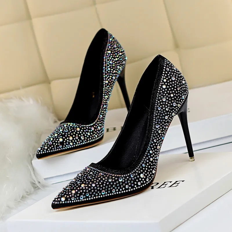 Dunnu Slim Heel High Heels 10CM Women's-8