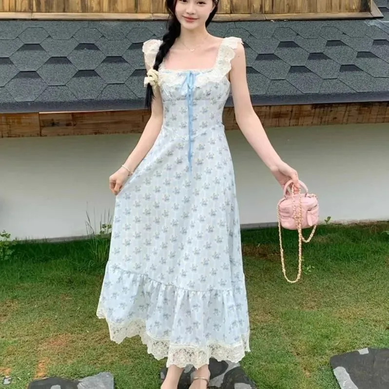 POPO.INFO Slip Dresses Women's Blue-2
