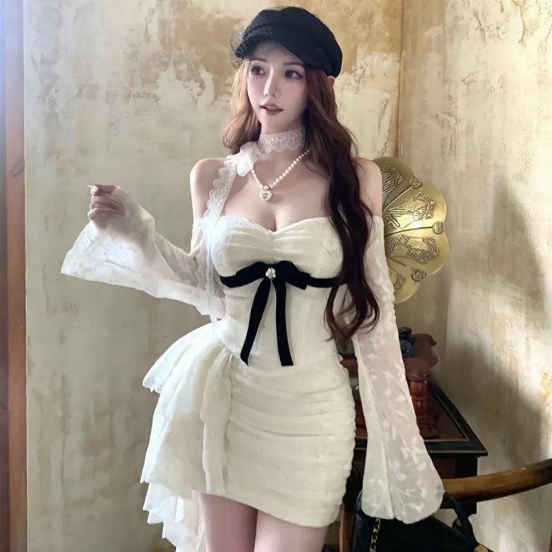 POPO.INFO Slip Dresses Women's White-2