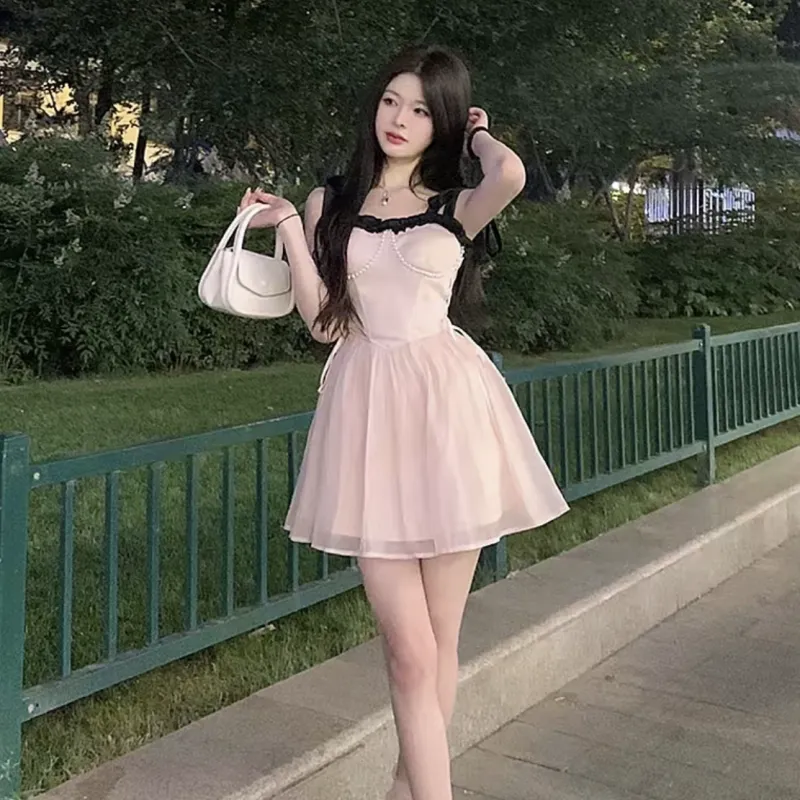 POPO.INFO Slip Dresses Women's Pink-4