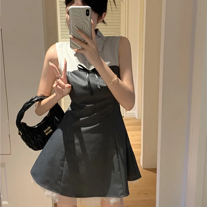 POPO.INFO Sleeveless Dress Women's Gray-6