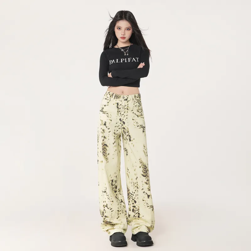 POPO.INFO Jeans Women's Leopard Print-2