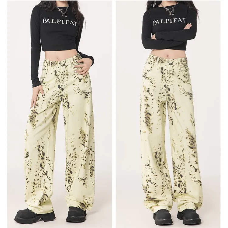 POPO.INFO Jeans Women's Leopard Print-6