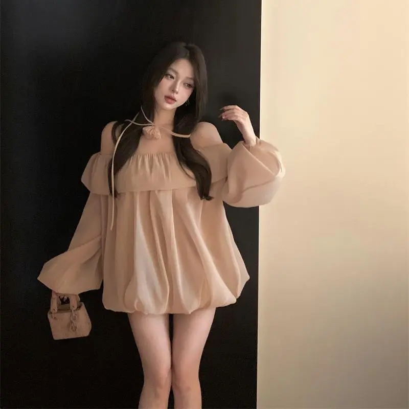 POPO.INFO Chiffon Shirt Women's Sweet Orange Color-6