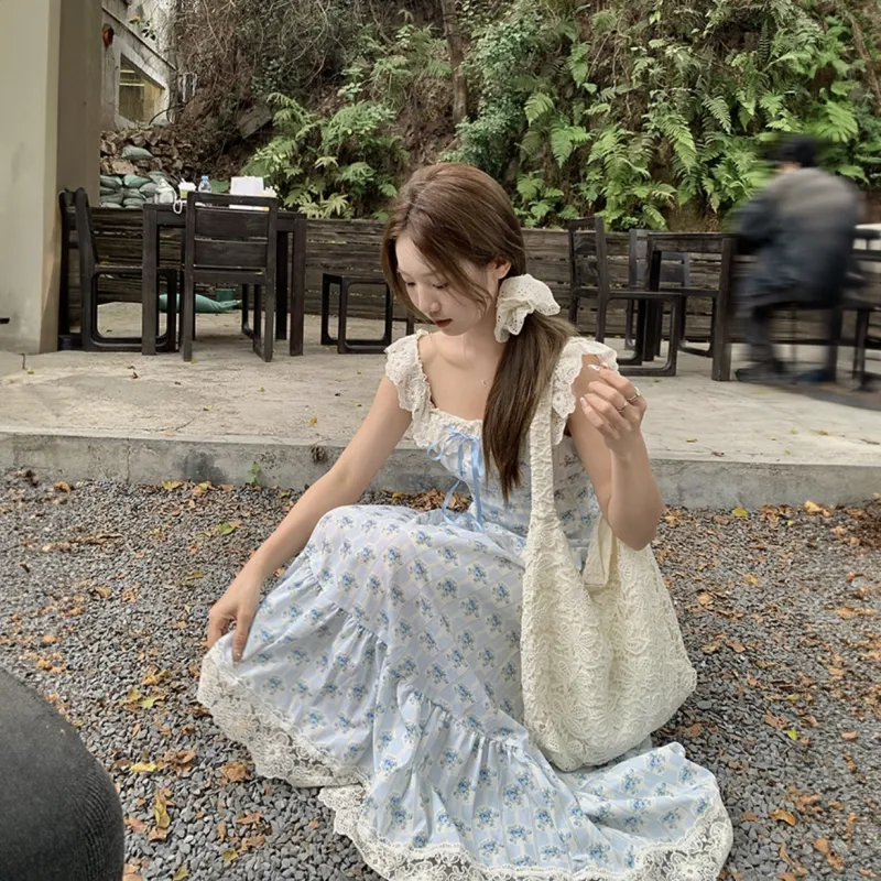 POPO.INFO Slip Dresses Women's Blue-3