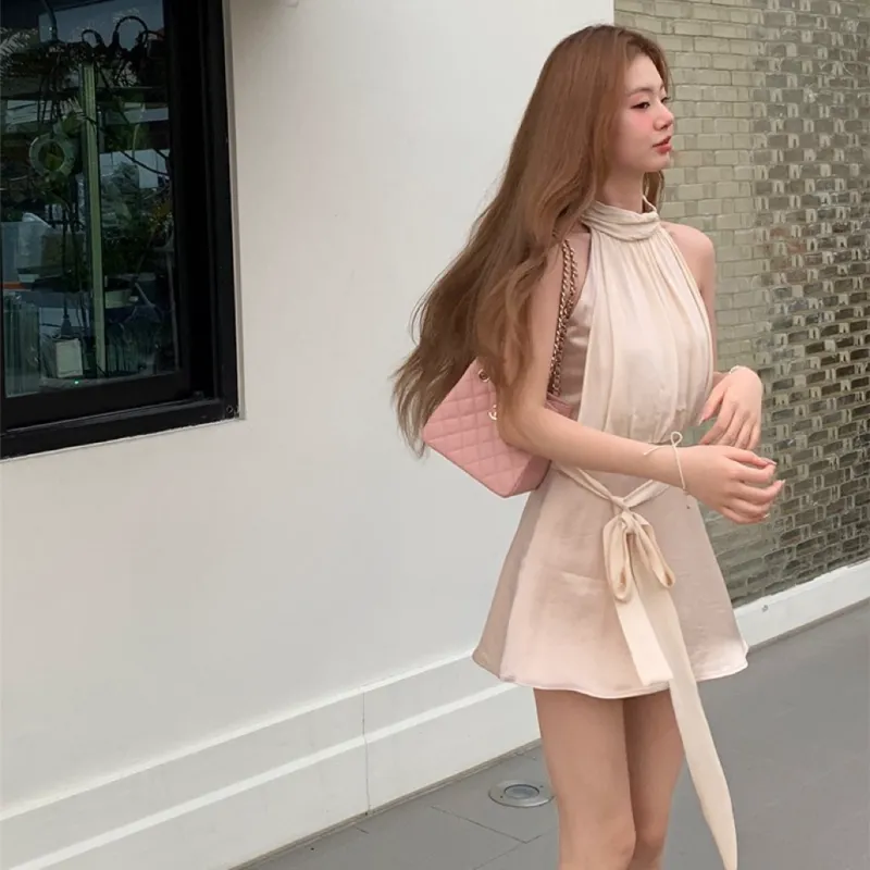 POPO.INFO Sleeveless Dress Women's Lotus Color-2