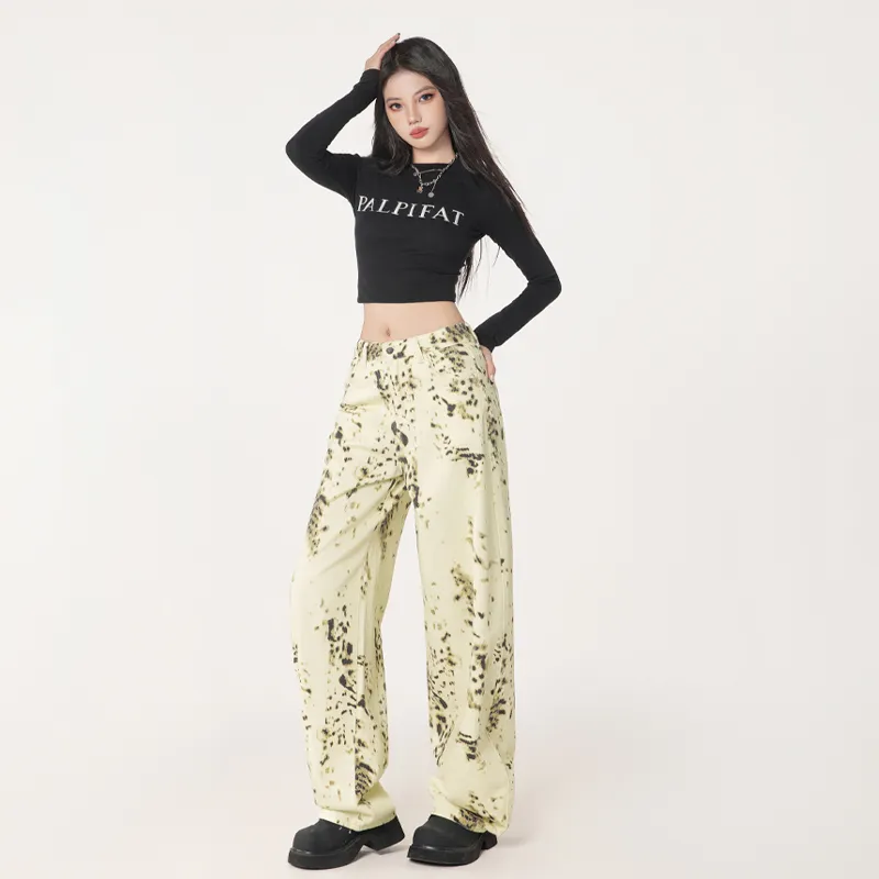 POPO.INFO Jeans Women's Leopard Print-4