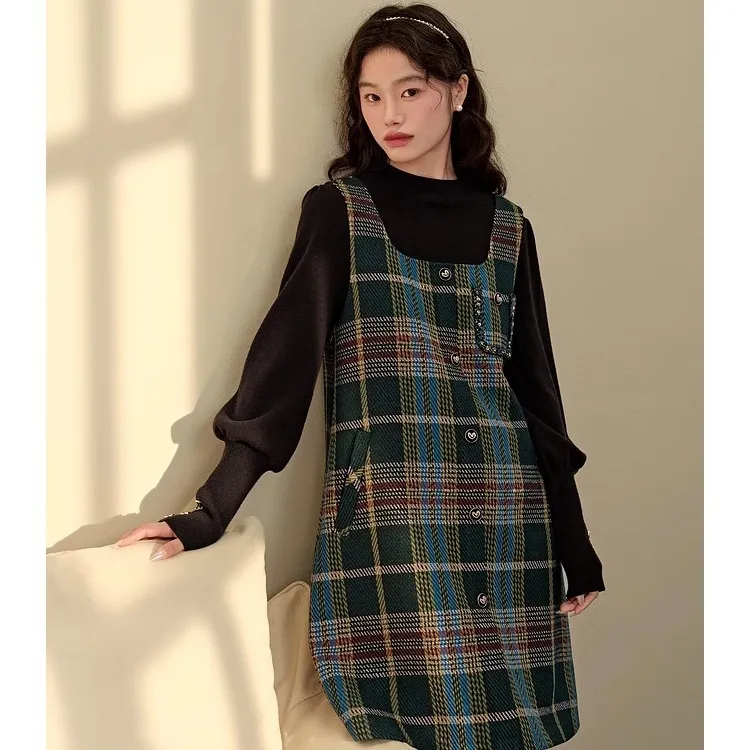 POPO.INFO Slip Dresses Women's Plaid-3
