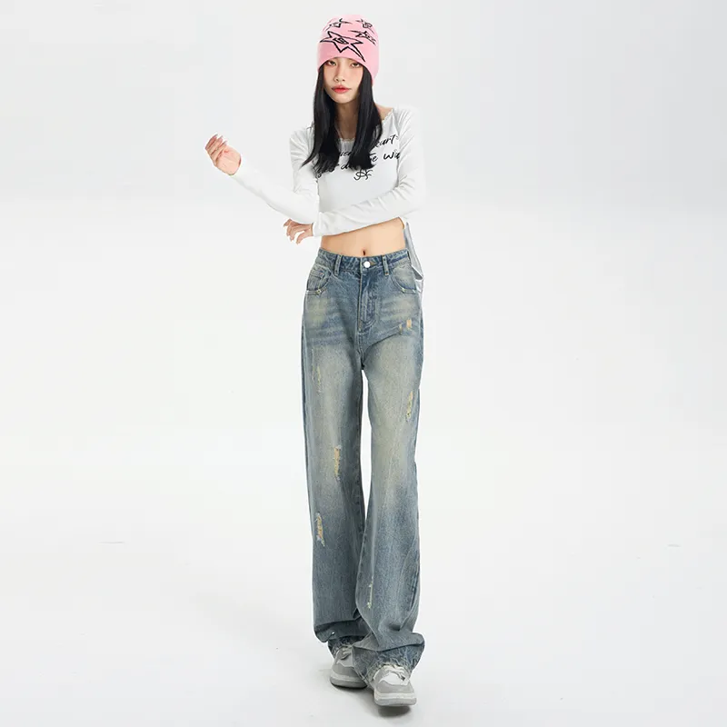 POPO.INFO Wide Leg Jeans Women's-4