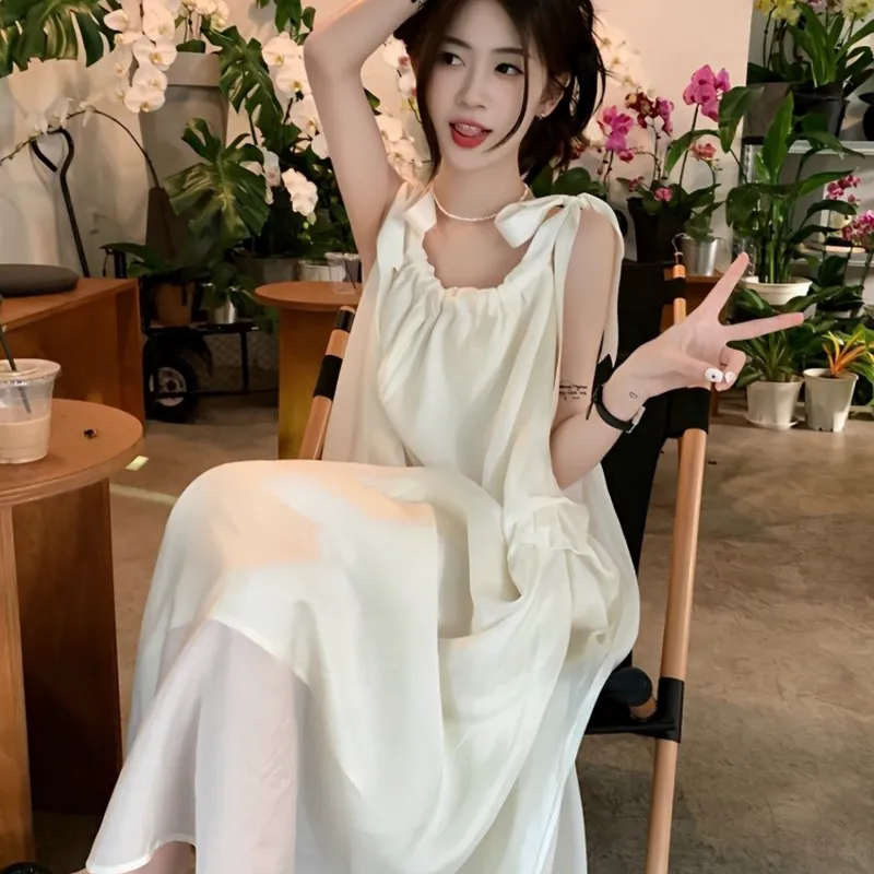 POPO.INFO Slip Dresses Women's Apricot-4