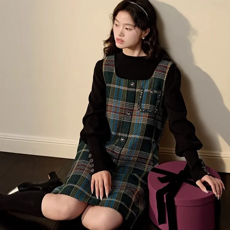 POPO.INFO Slip Dresses Women's Plaid-2