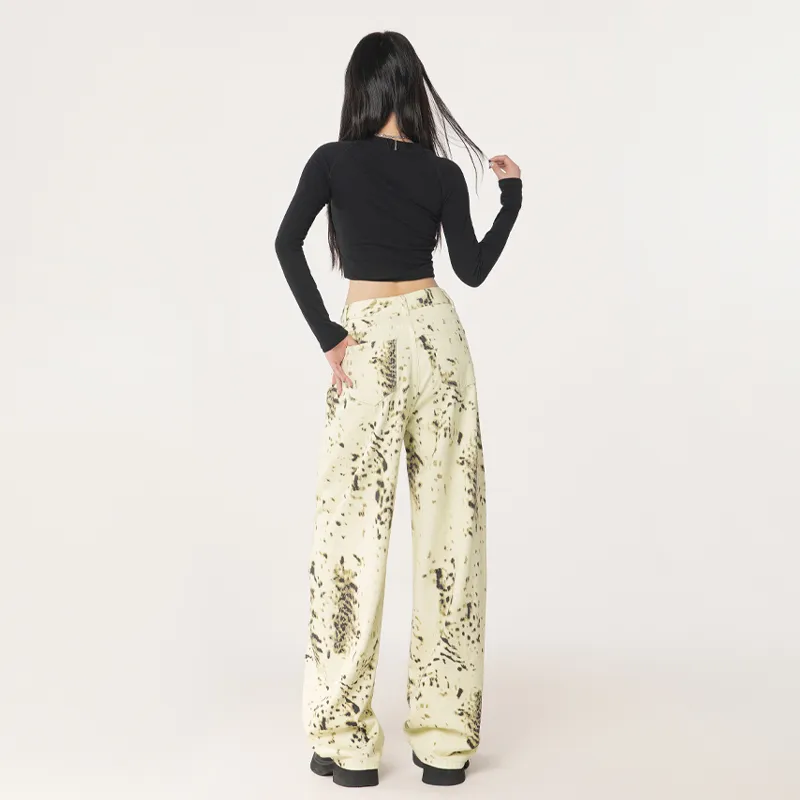 POPO.INFO Jeans Women's Leopard Print-5
