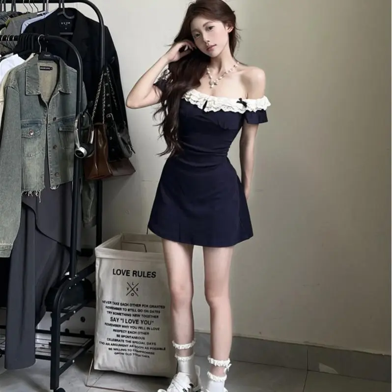 POPO.INFO Sleeveless Dress Women's Navy Blue-2