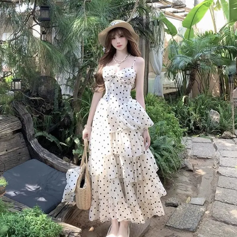 POPO.INFO Slip Dresses Women's White-2