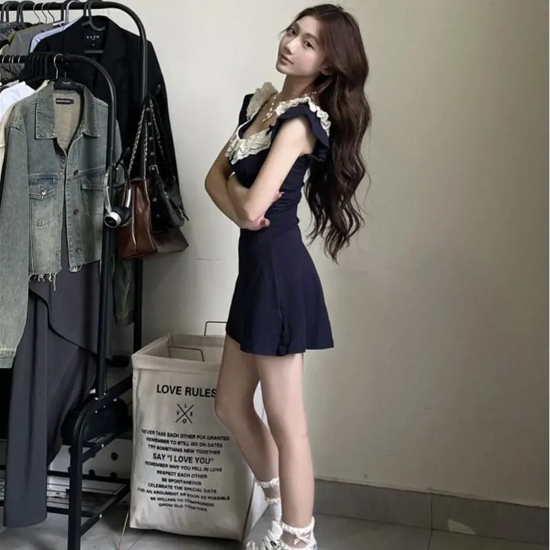 POPO.INFO Sleeveless Dress Women's Navy Blue-3