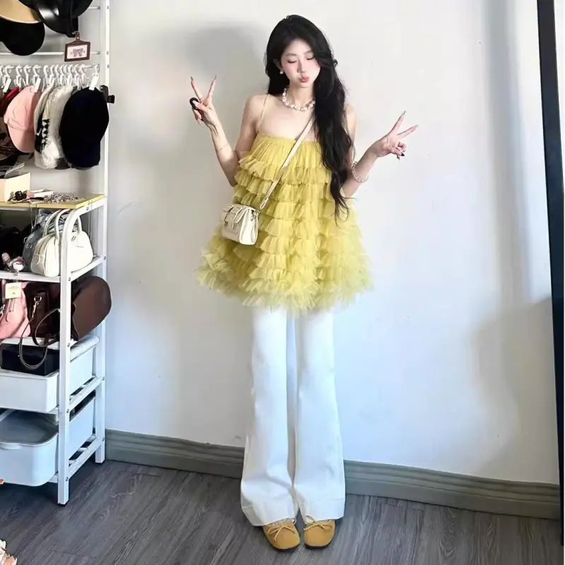 POPO.INFO Slip Dress Women's Yellow-2