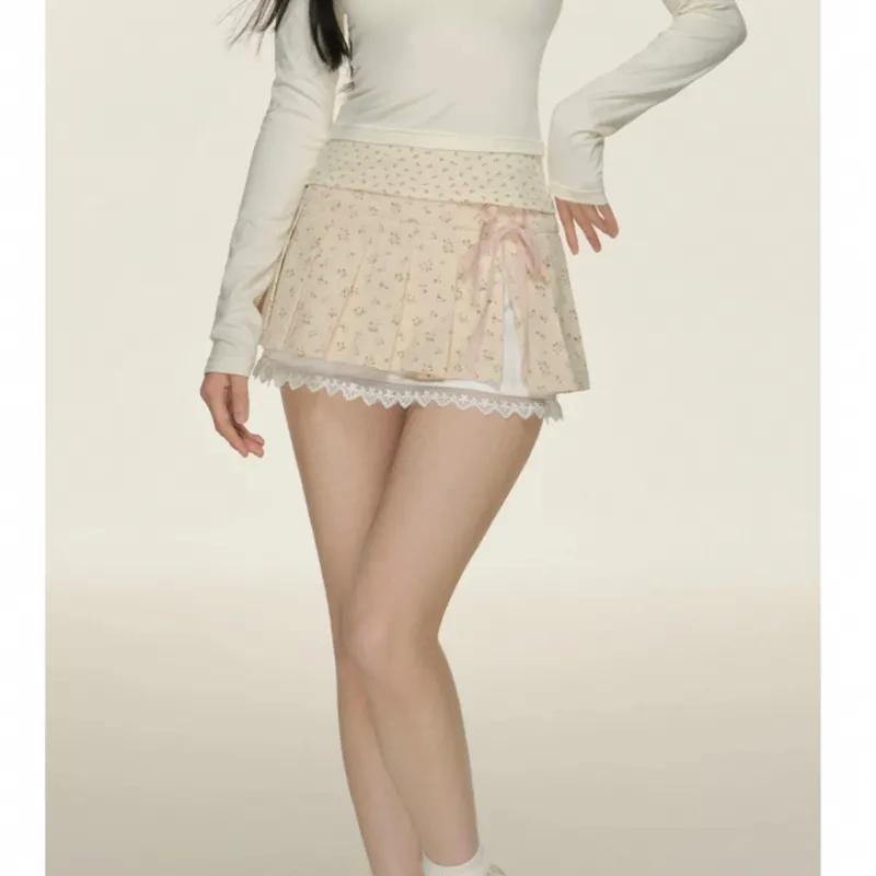 POPO.INFO Casual Short Skirts Women's Beige-4