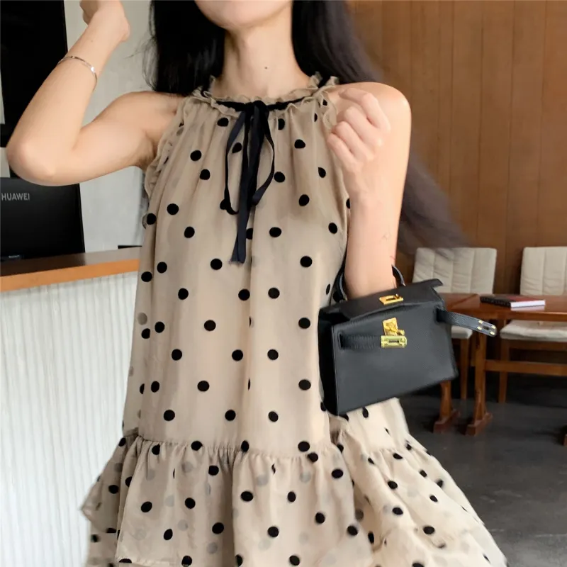POPO.INFO Sleeveless Dress Women's Brown-3