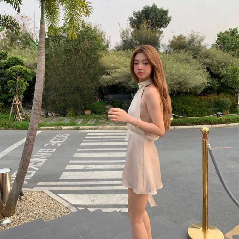 POPO.INFO Sleeveless Dress Women's Lotus Color-3