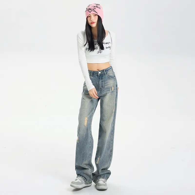 POPO.INFO Wide Leg Jeans Women's-3