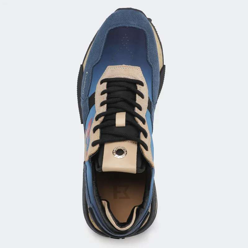 ELHANN.H Abrasion Resistant Low Top Casual Shoes Men's Blue-4