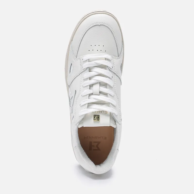 ELHANN.H Abrasion Resistant Low Top Casual Shoes Women's White-3
