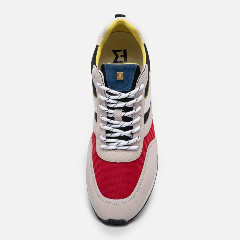 ELHANN.H Cushioning Abrasion Resistant Breathable Slip Resistant Low Top Casual Shoes Men's Red White Black-4