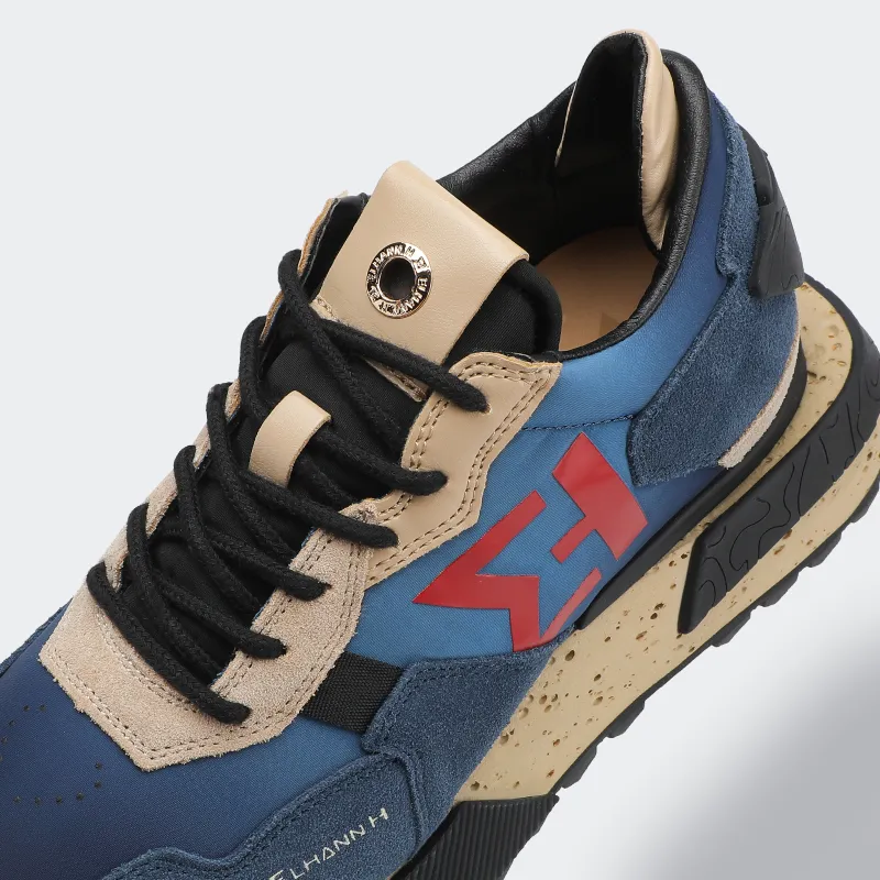 ELHANN.H Abrasion Resistant Low Top Casual Shoes Men's Blue-5