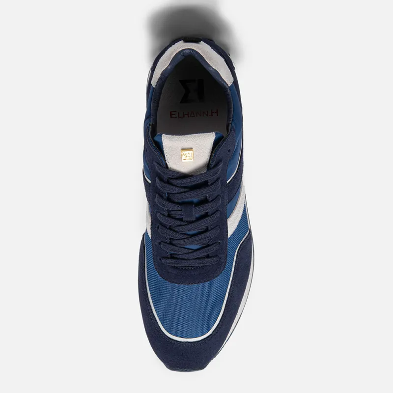 ELHANN.H Slip Resistant, Abrasion Resistant, Breathable Low Top Casual Shoes Men's Dark Blue-3