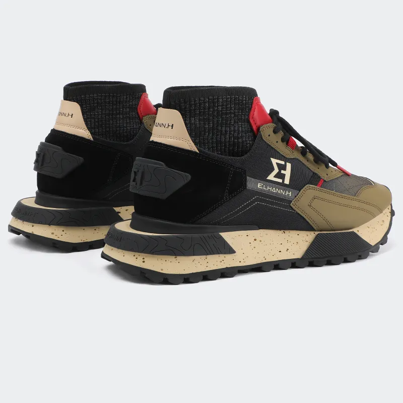 ELHANN.H High Top Casual Shoes Men's Khaki-3