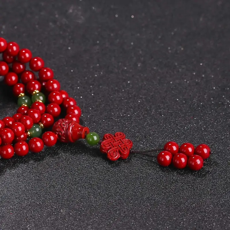 Full House Reconstructed Cinnabar Jade Bracelets Unisex-14